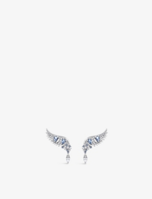 Thomas Sabo Womens Blue Phoenix Wing Zirconia And Sterling Silver Earrings