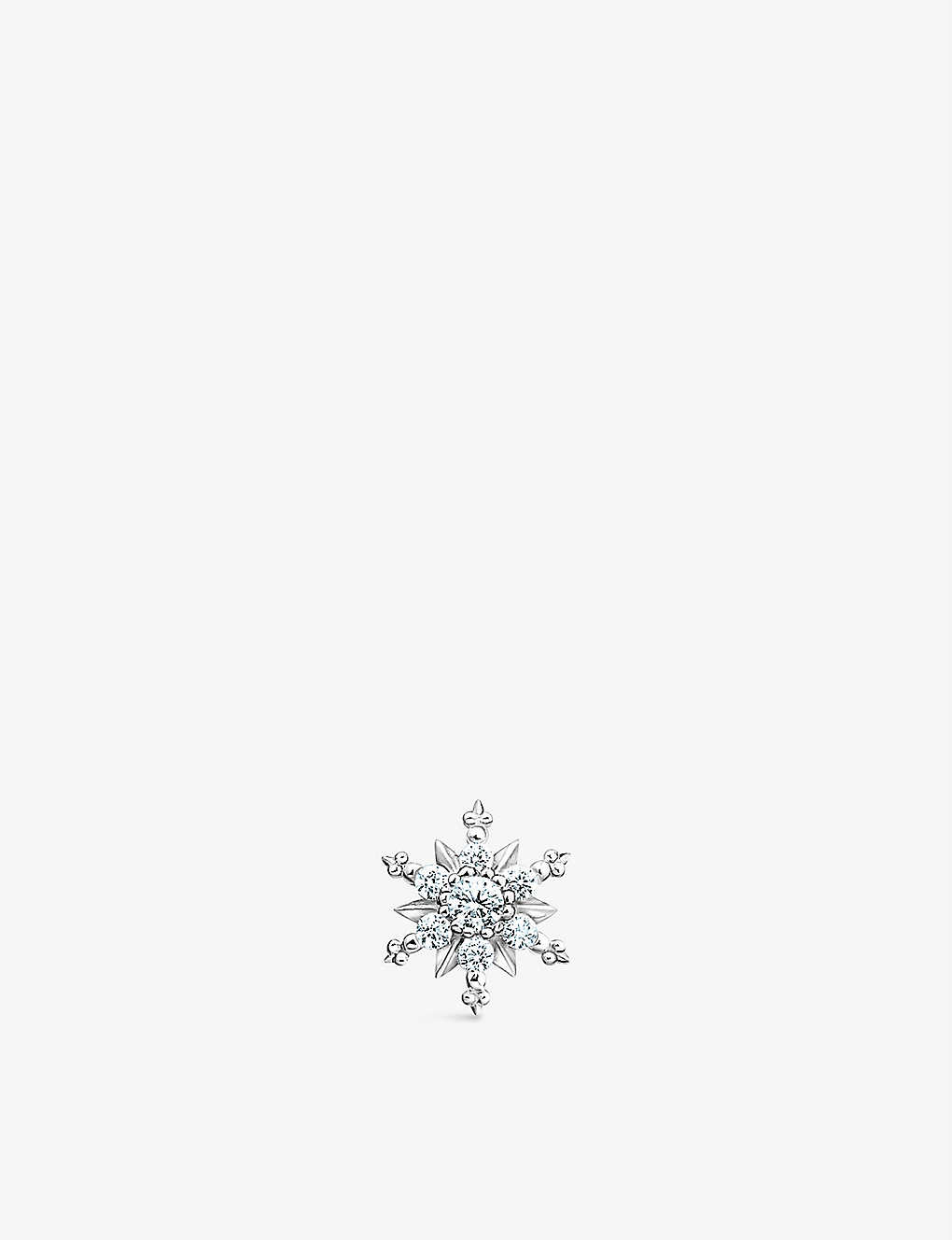 Thomas Sabo Snowflake Sterling Silver And Zirconia Single Stud Earring In White