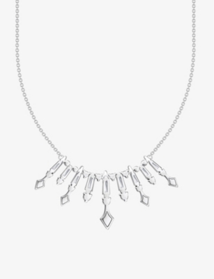 Thomas Sabo Womens White Winter Sun Rays Sterling Silver And Zirconia Necklace In White