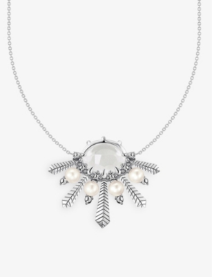 THOMAS SABO: Winter Sun Rays sterling silver, zirconia, milky quartz and pearl necklace