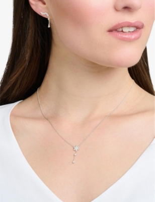 Thomas Sabo Womens White Snowflake Sterling Silver And Zirconia Necklace In White