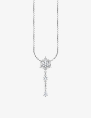 Thomas Sabo Womens White Snowflake Sterling Silver And Zirconia Necklace