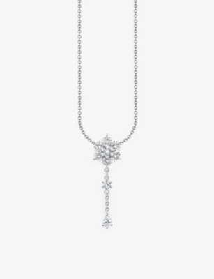 Thomas Sabo Womens White Snowflake Sterling Silver And Zirconia Necklace In White