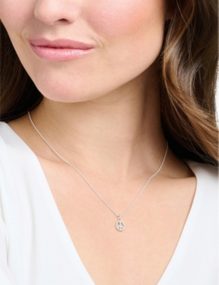Thomas Sabo Peace Sterling Silver And Zirconia Necklace In White