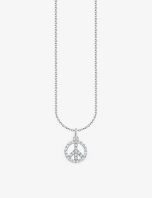 Thomas Sabo Peace Sterling Silver And Zirconia Necklace In White