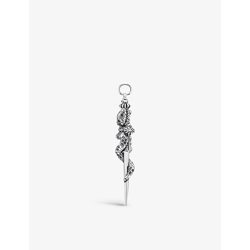 Shop Thomas Sabo Women's Black Sword With Snake Sterling Silver And Zirconia Pendant