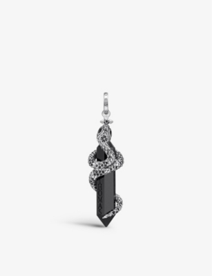 Thomas Sabo Womens Snake Sterling-silver, Onyx And Zirconia Pendant Black