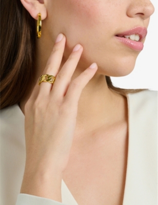 THOMAS SABO: Links 18ct yellow gold-plated sterling silver ring