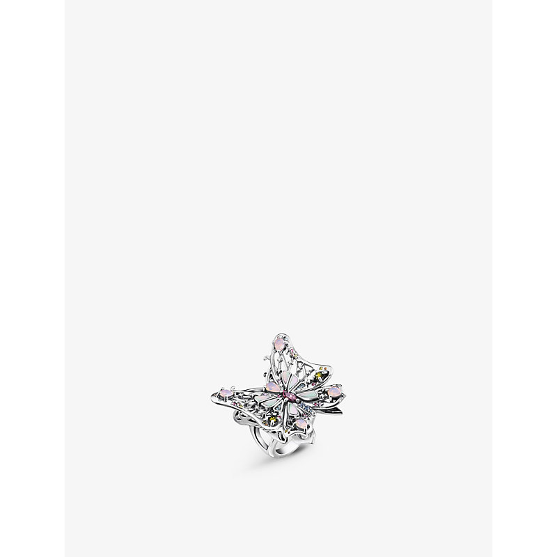 Begrafenis Wedstrijd Wijzerplaat Thomas Sabo Womens Multicoloured Butterfly Sterling Silver, Zirconia And  Mother-of-pearl Ring | ModeSens