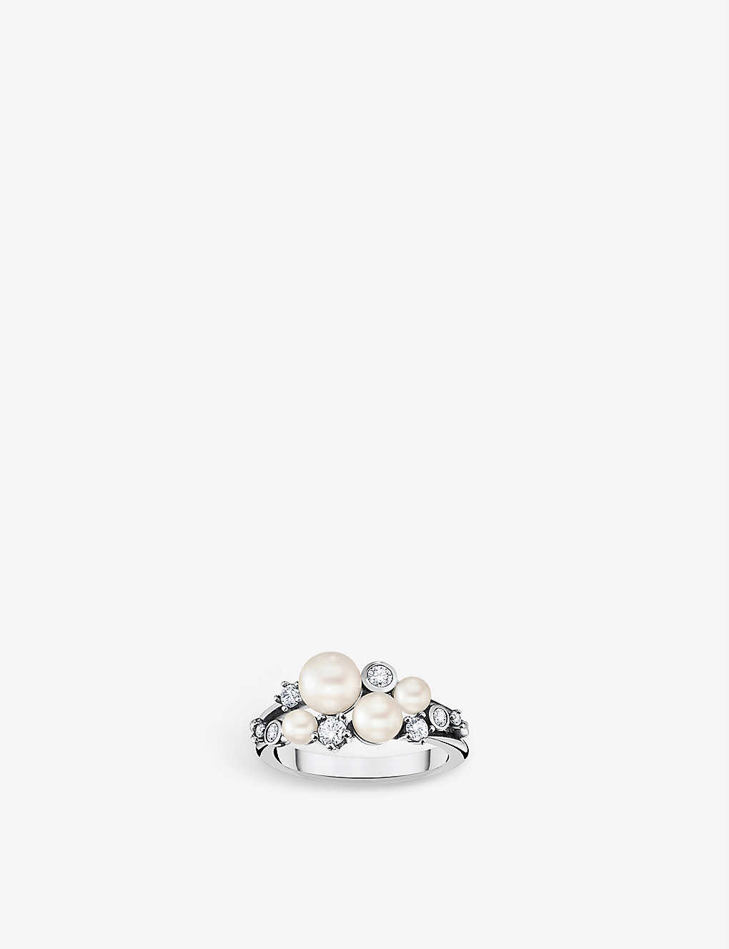 Thomas Sabo Cluster Sterling-silver Zirconia And Pearl Ring In White