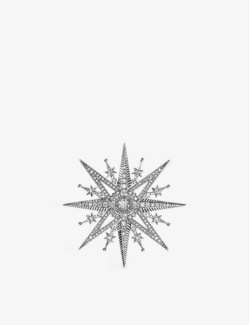 Thomas Sabo Womens White Star Sterling Silver And Zirconia Brooch
