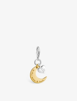 Shop Thomas Sabo Womens Yellow Gold-coloured I Love You To The Moon And Back 18ct Yellow Gold-plated Sterling Silver 