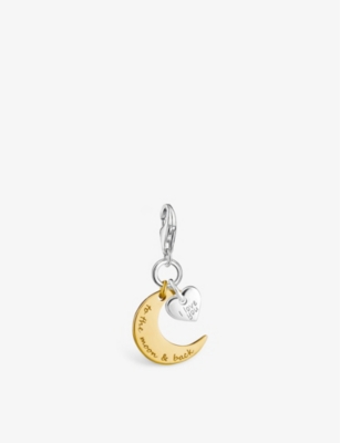 Thomas Sabo I Love You To The Moon And Back 18ct Yellow Gold-plated Sterling Silver Charm In Yellow Gold-coloured