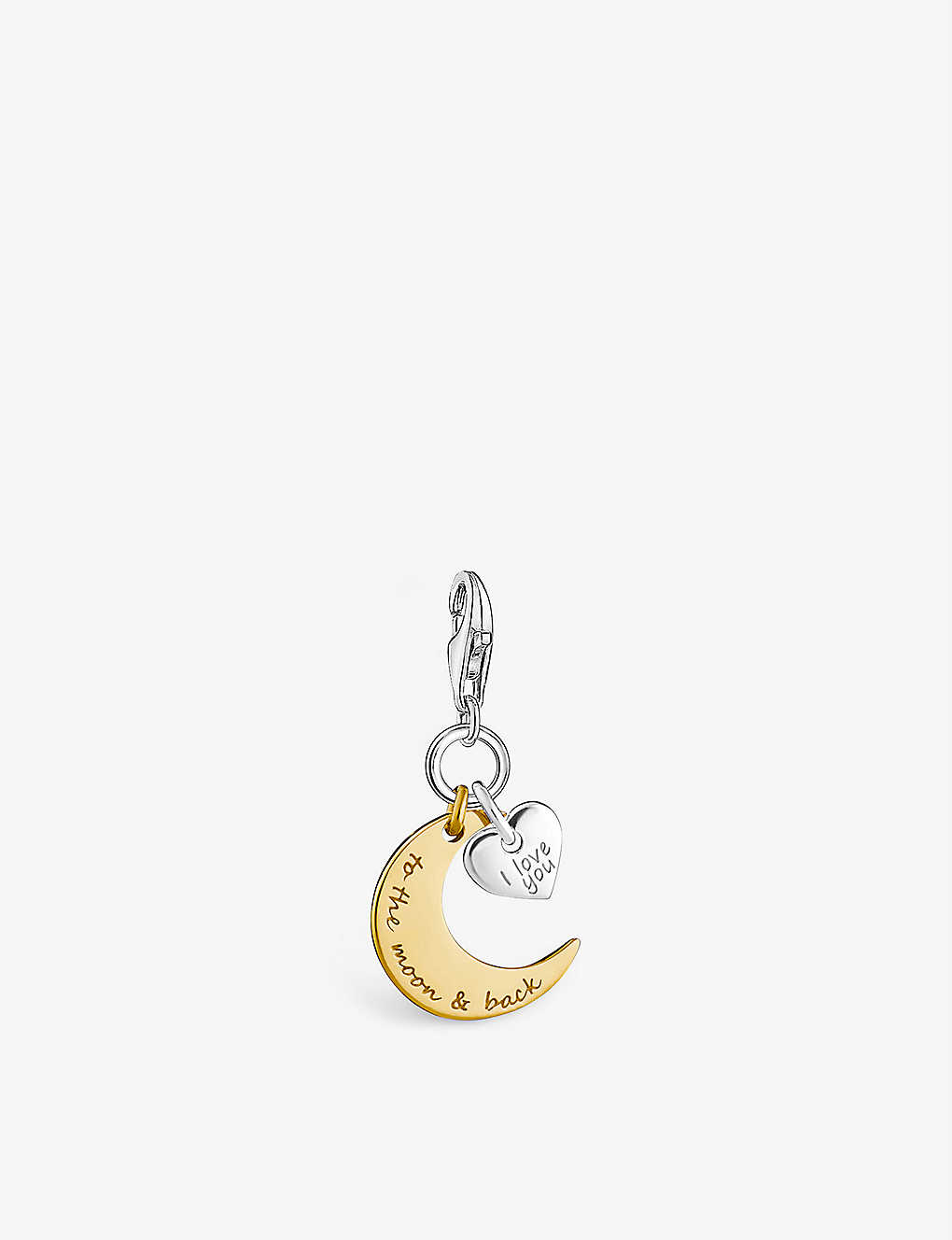 Thomas Sabo I Love You To The Moon And Back 18ct Yellow Gold-plated Sterling Silver Charm In Yellow Gold-coloured