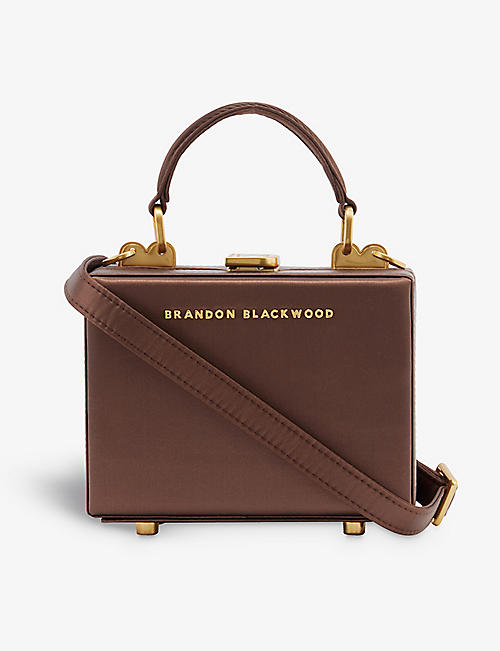 BRANDON BLACKWOOD: Kendrick mini satin top-handle bag