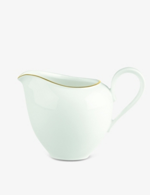 Villeroy & Boch Anmut Gold Bone-porcelain Milk Jug 210ml In White