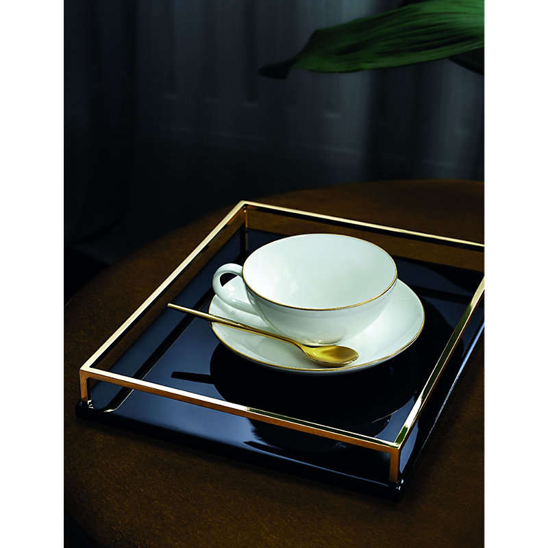 Shop Villeroy & Boch Anmut Gold Bone-porcelain Coffee And Tea Cup Saucer 15cm