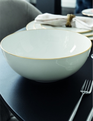 Shop Villeroy & Boch Anmut Gold Bone-porcelain Salad Bowl 22.6cm