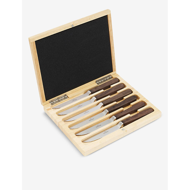 Villeroy & Boch Texas 6-piece Stainless Steel And Walnut Wood Knife Set In Brown