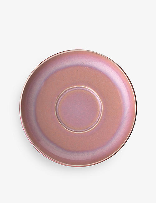 VILLEROY & BOCH: Perlemor Coral glazed-effect porcelain coffee cup saucer 16cm
