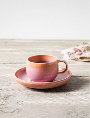 Shop Villeroy & Boch Perlemor Coral Glazed-effect Porcelain Espresso Cup 8.5cm