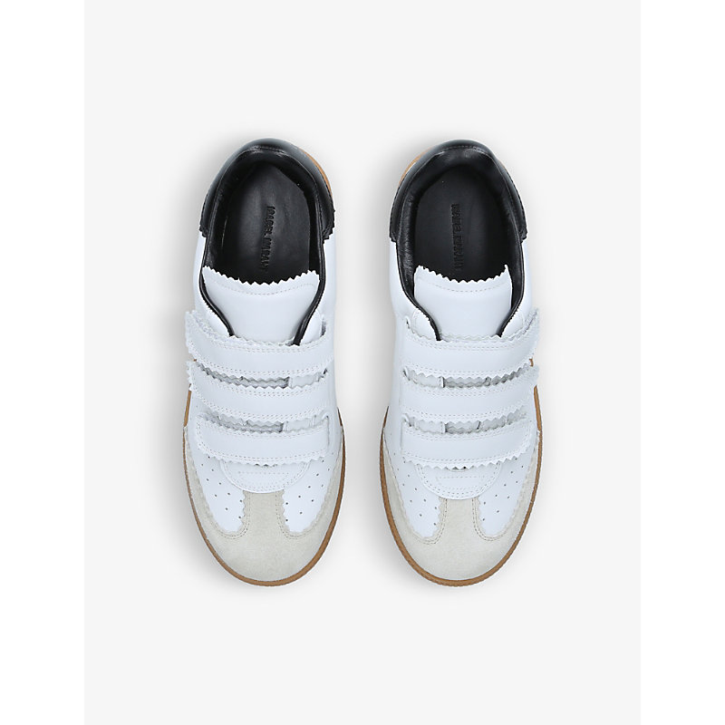 Shop Isabel Marant Women's White/oth Beth Leather Low-top Trainers