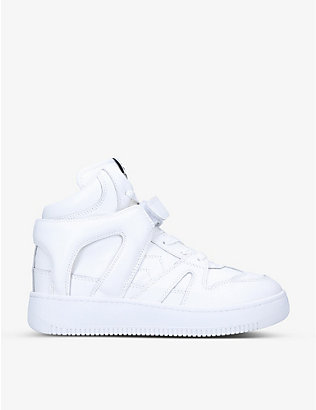ISABEL MARANT: Brooklee logo-patch leather high-top trainers