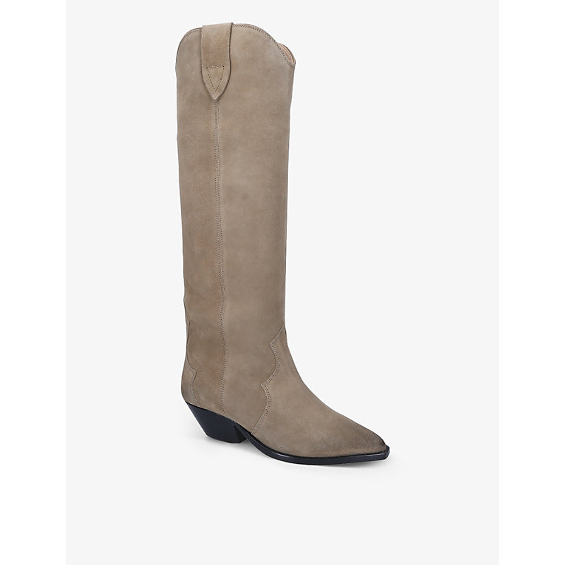Shop Isabel Marant Women's Taupe Denvee Suede Boots In Brown