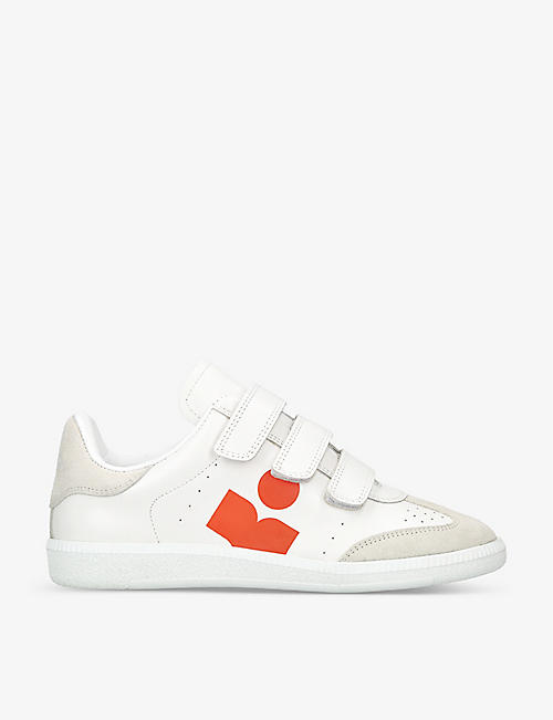 ISABEL MARANT: Beth logo-embellished leather low-top trainers