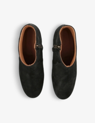 Isabel Marant Womens Black Dicker Contrast-sole Suede Heeled Ankle Boots In Black