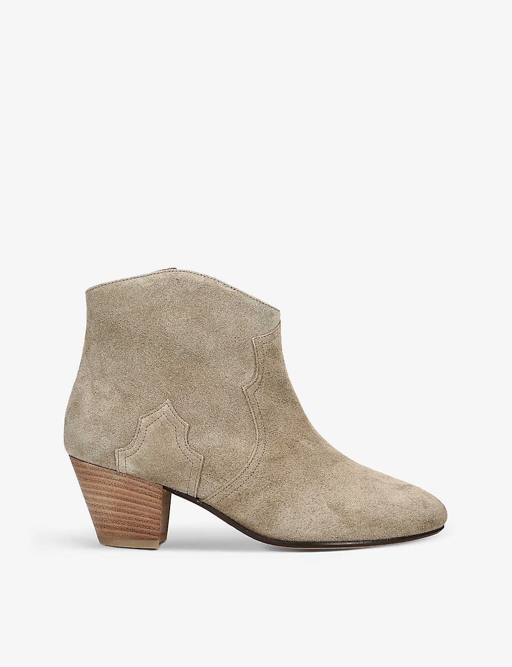 ISABEL MARANT ISABEL MARANT WOMEN'S TAUPE DICKER CONTRAST-SOLE SUEDE HEELED ANKLE BOOTS,62607224