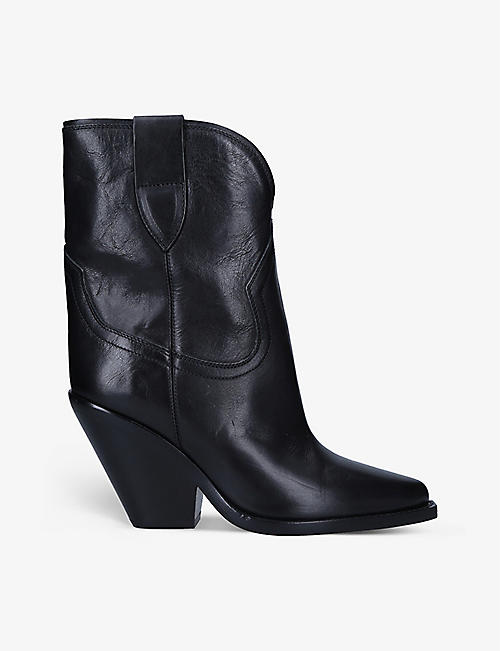 ISABEL MARANT: Leyane leather heeled cowboy boots