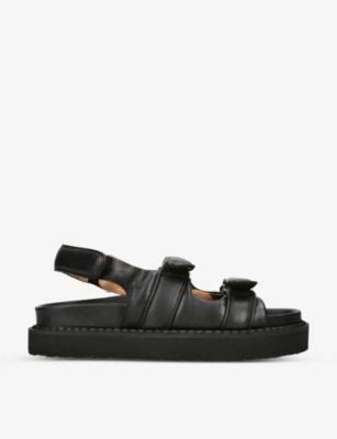 Isabel Marant Touch-strap Platform Leather Sandals In Black