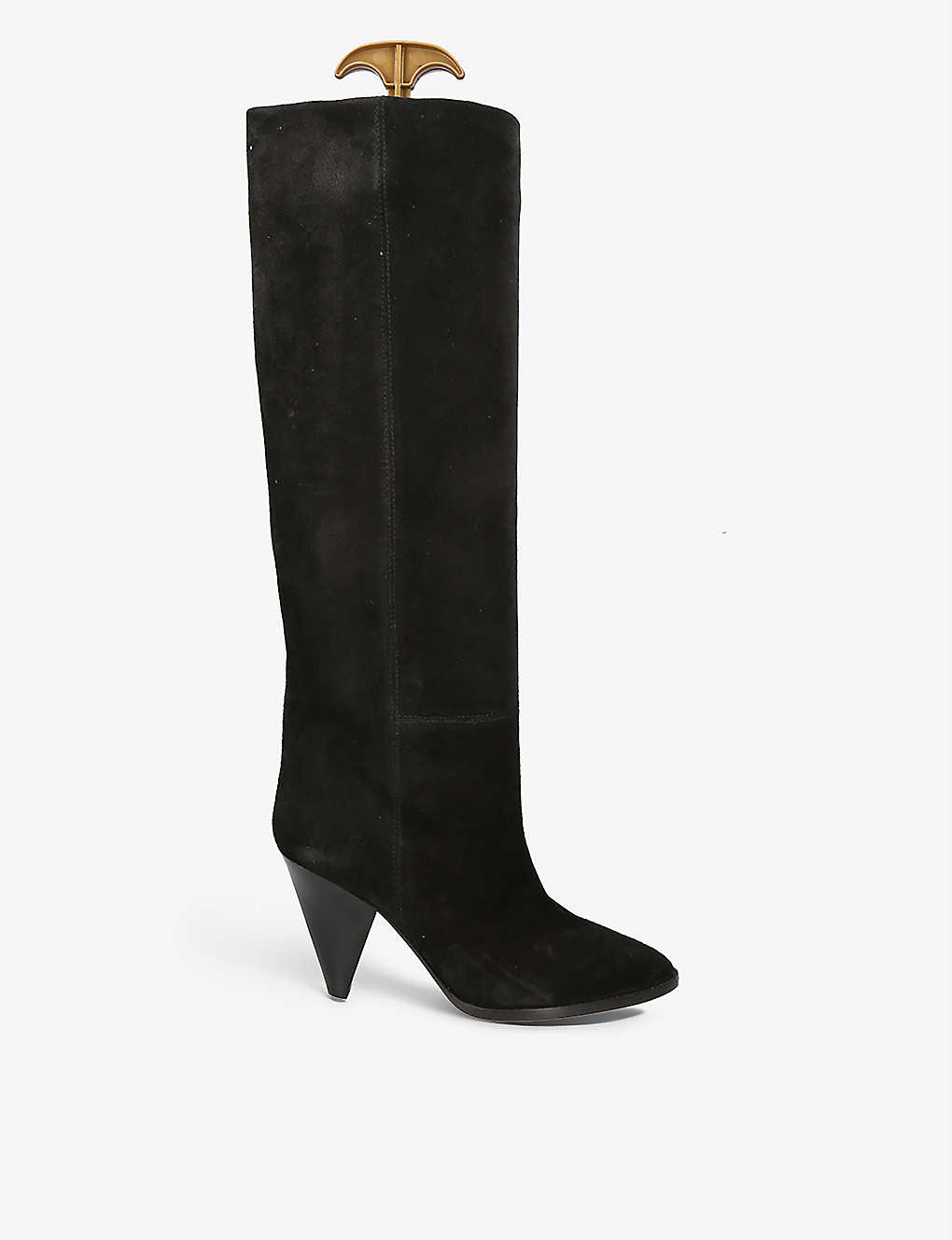 Isabel Marant Womens Black Ririo High-leg Suede Heeled Boots