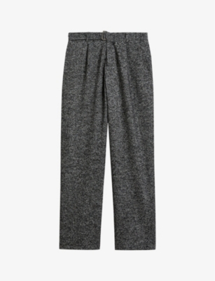 TED BAKER: Kensey belted straight-leg wool-blend trousers