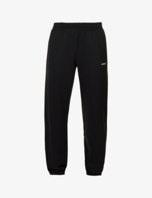 Off-white Diag Tapered-fit Track Pants In Black White