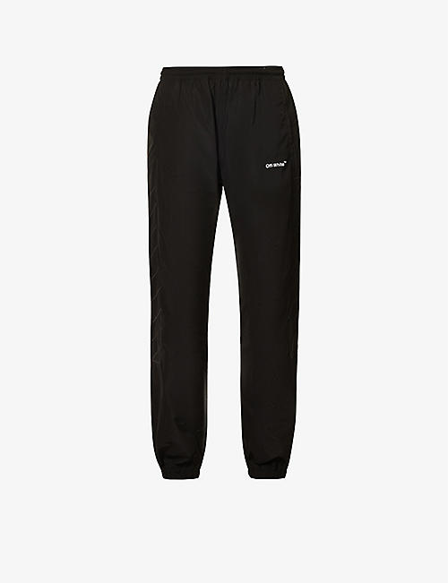 OFF-WHITE C/O VIRGIL ABLOH: Diag Outline brand-embroidered woven jogging bottoms