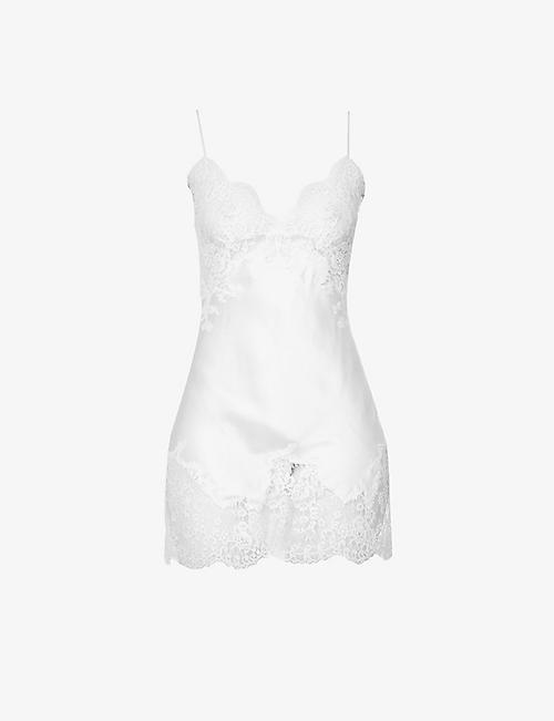 MARJOLAINE: Pearl lace-embellished silk nightdress