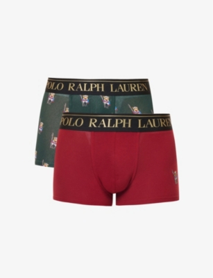 POLO RALPH LAUREN - Branded pack of two stretch-cotton trunks |  