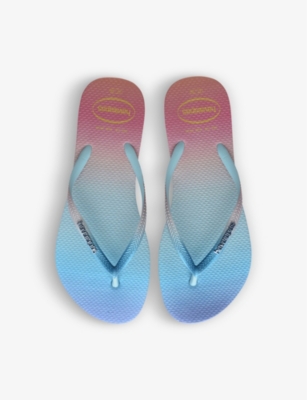 Havaianas Womens White Slim Gradient Sunset Rubber Flip-flops In White