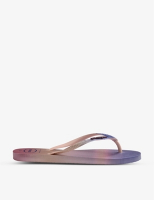 HAVAIANAS: Slim gradient-print rubber flip-flops