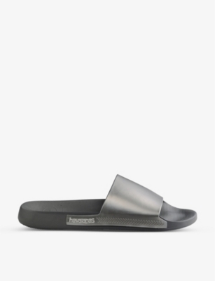 HAVAIANAS: Classic metallic rubber sliders