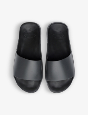 Shop Havaianas Classic Rubber Sliders In Black