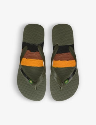 Havaianas Womens Green Basil-flag Rubber Flip-flops In Green