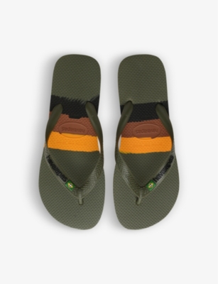 Shop Havaianas Womens Green Basil-flag Rubber Flip-flops