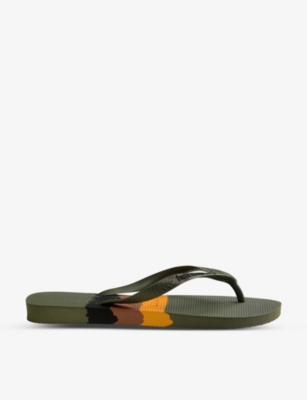 Havaianas Womens Green Basil-flag Rubber Flip-flops