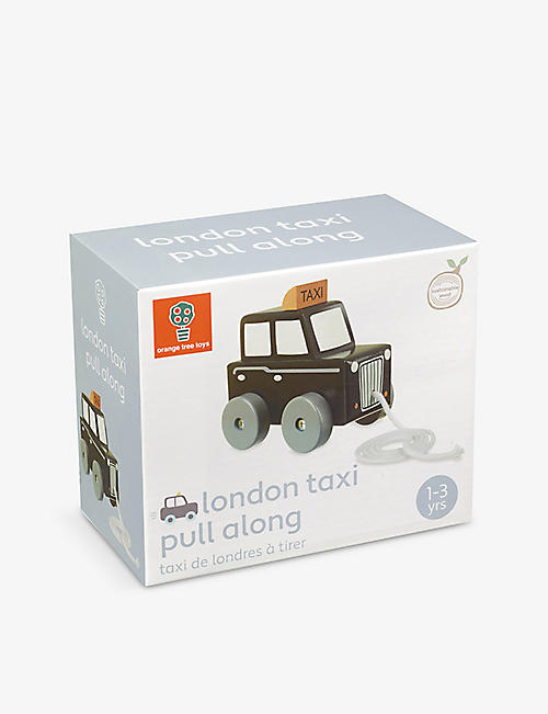 ORANGE TREE TOYS: London black cab pull-along wood toy 14.5cm
