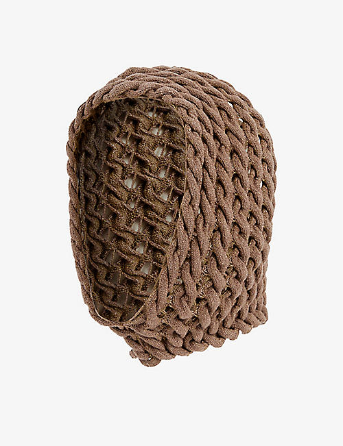 ISA BOULDER: Braided cut-out knitted balaclava