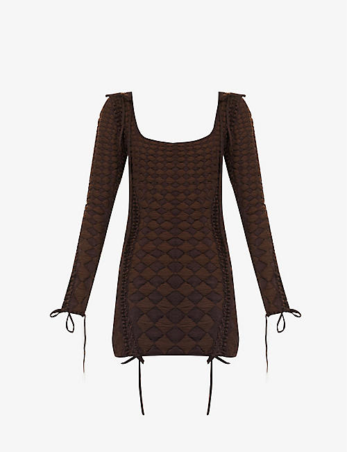 ISA BOULDER: Warrior textured stretch-knitted mini dress