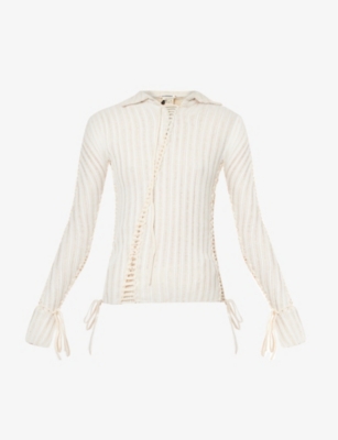 ISA BOULDER: Expand cut-out cotton knitted top